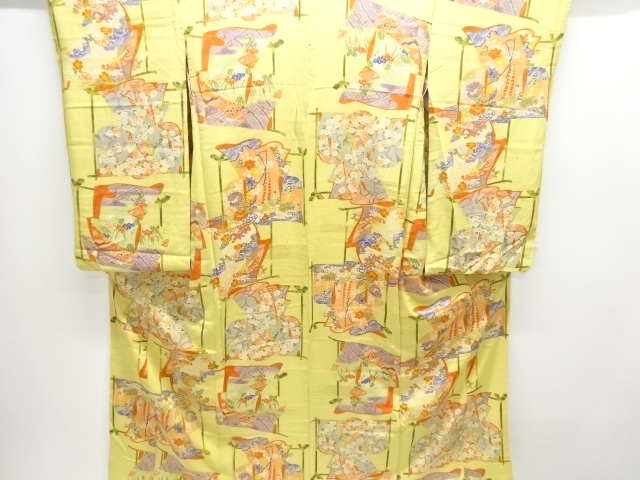 アンティーク　錦紗誰が袖模様着物